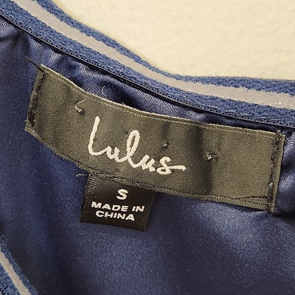 Lulu's Dress Law of Attraction Navy Blue One-Shoulder Midi Dress - Size S - Picture 6 of 6
